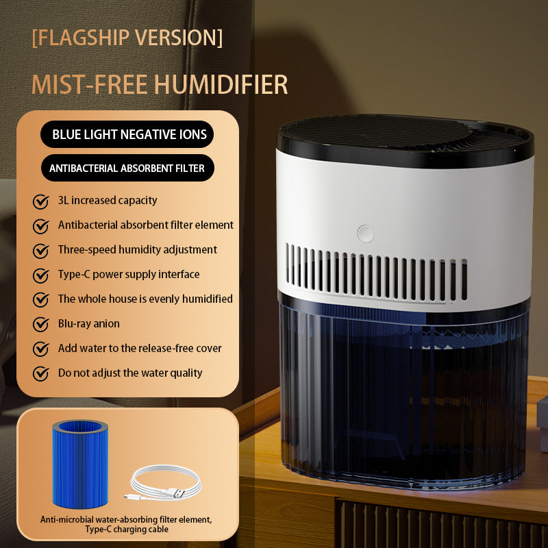 Fog-Free Humidifier with Antibacterial Function